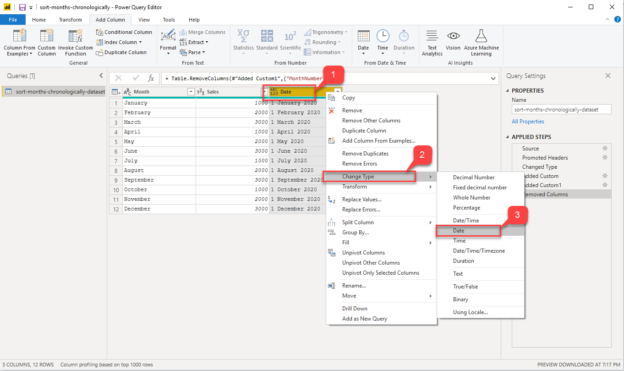 Changing the Data Type