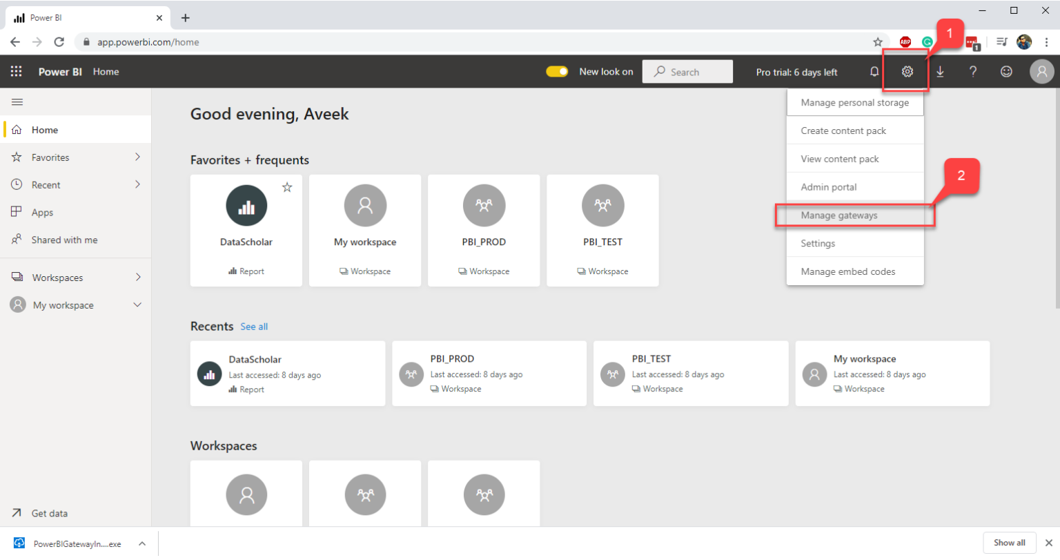 power bi desktop gateway