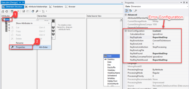 Dimension Error Configuration