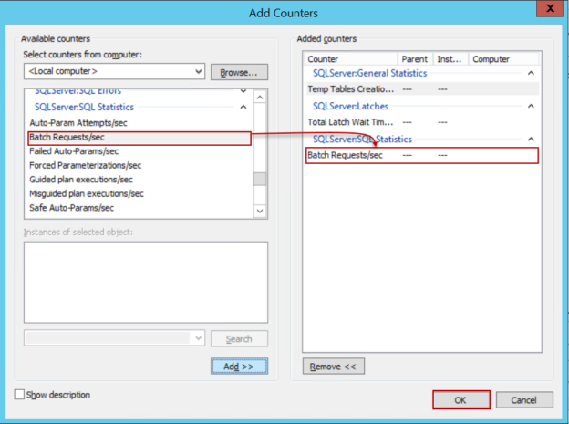 Add Batch Requests/Sec to the performance monitor