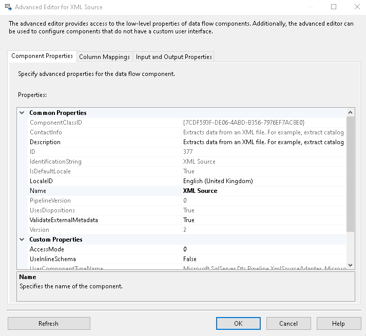 Component properties
