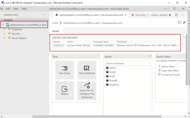 database rdsadmin