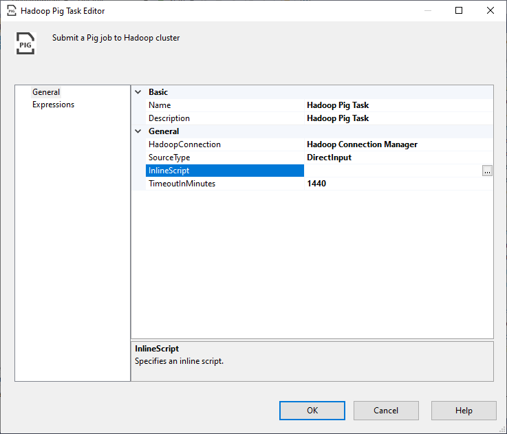 Hadoop Pig task editor