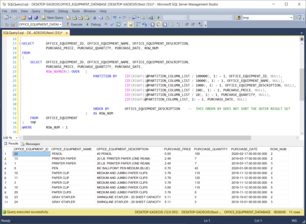 Lever T SQL to dynamically define duplicate SQL Server database