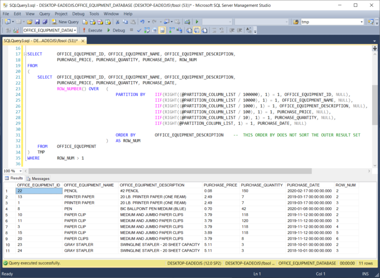Lever T-SQL to dynamically define duplicate SQL Server database table rows
