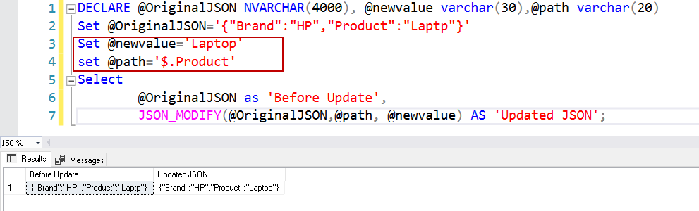 Modifying JSON Data Using JSON MODIFY In SQL Server