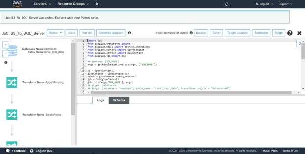 AWS Glue ETL Job Config