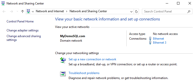 Change adapter settings