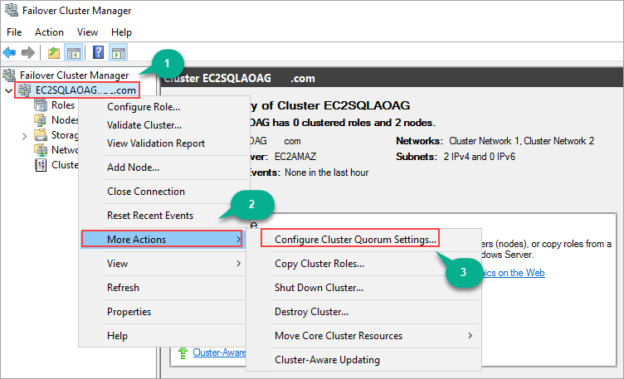 Fileshare witness for cluster