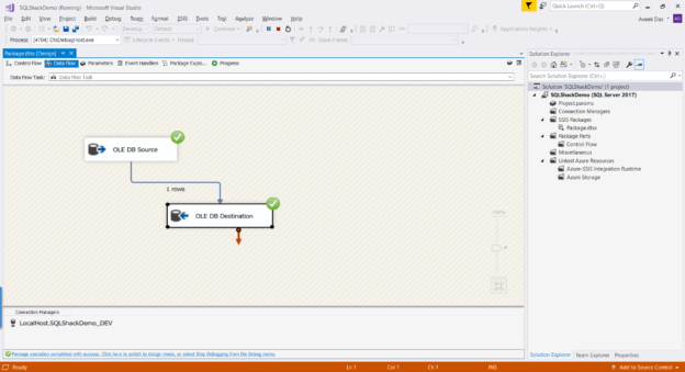 SSIS Project executed