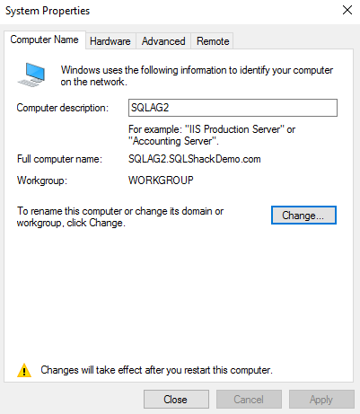 Assign a primary DNS suffix on Node2