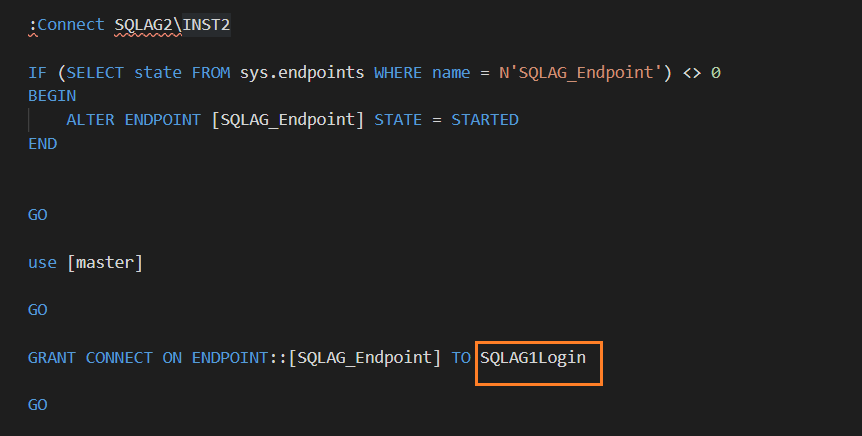 Change endpoint owner on secondary replica