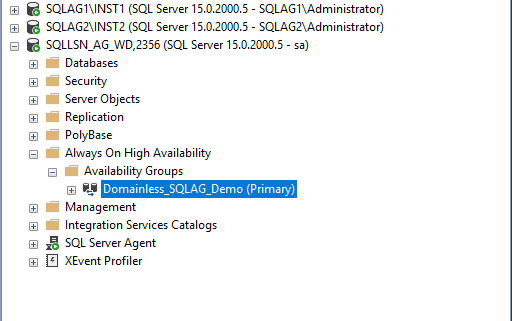 Connect primary replica using listener