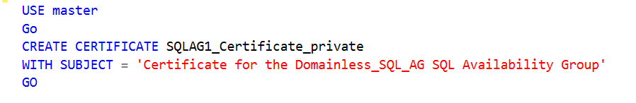 Create a certificate to encrypt the endpoints 