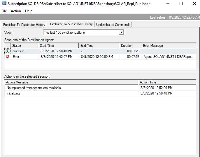 Distributor to Subscriber history