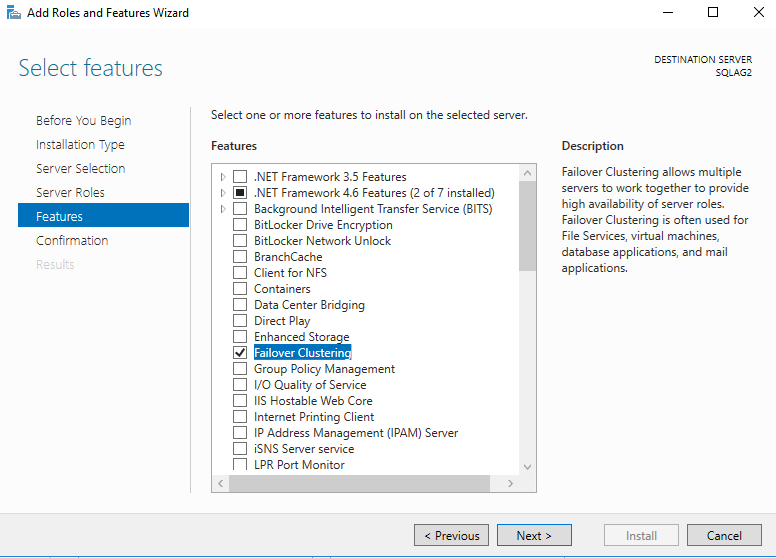 Failover feature on SQLAG2