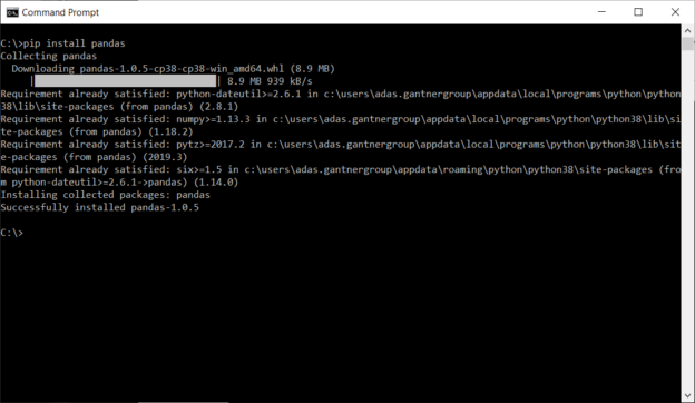 Installing Pandas in Python