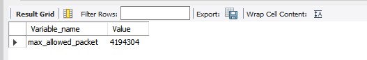 Output of the max_allowed_packet