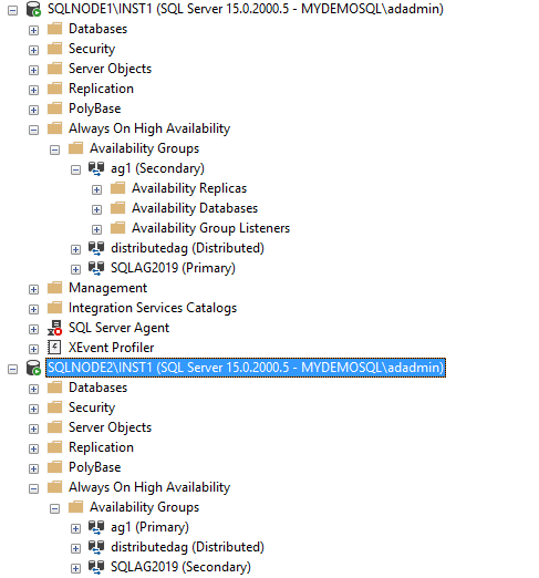 Refresh the availability group 