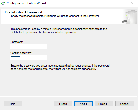 Remote distributor password