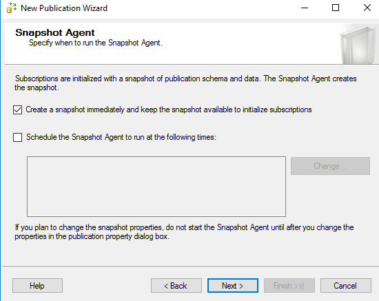 schedule a Snapshot agent 