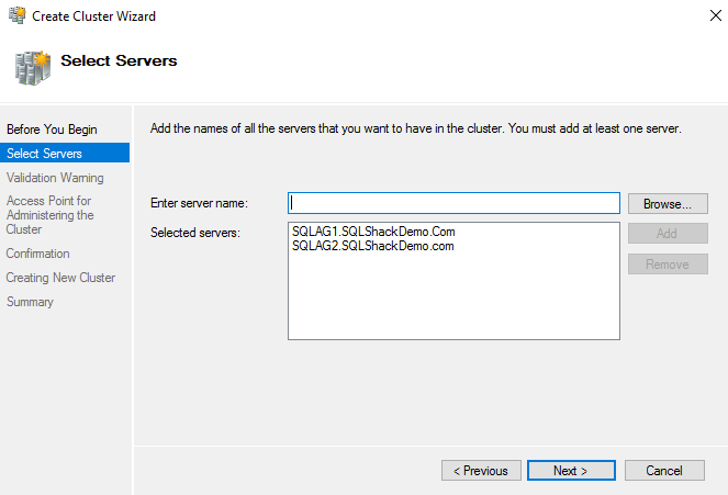 Select cluster nodes