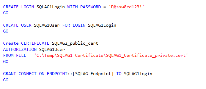 Steps 8 to 10 on SQLAG2