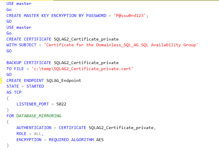 Steps for secondary AG node
