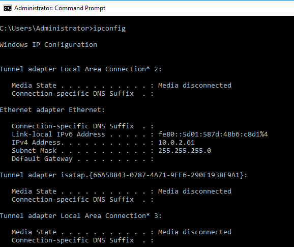 Verify IP configuration