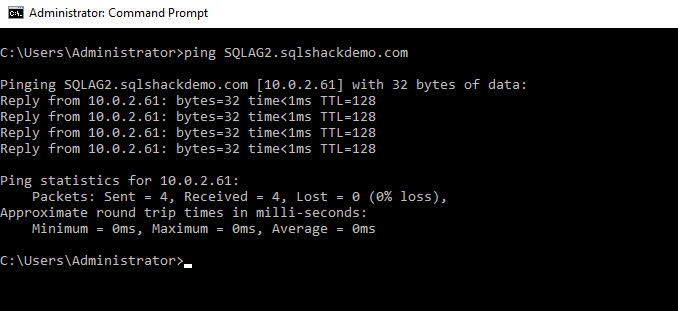 Verify PING response 