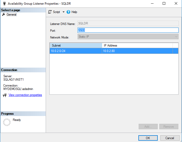 Verify SQL Listener for SQL Server Always On Availability Group