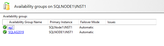 View newly created AG