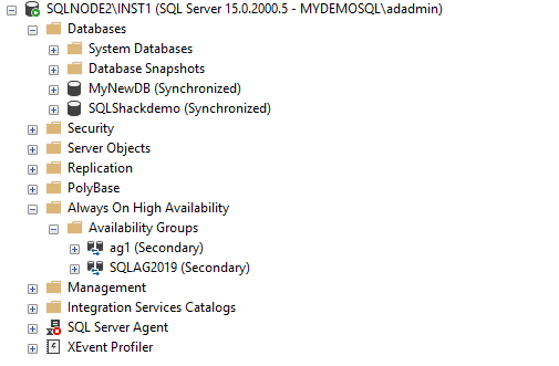 View secondary replica