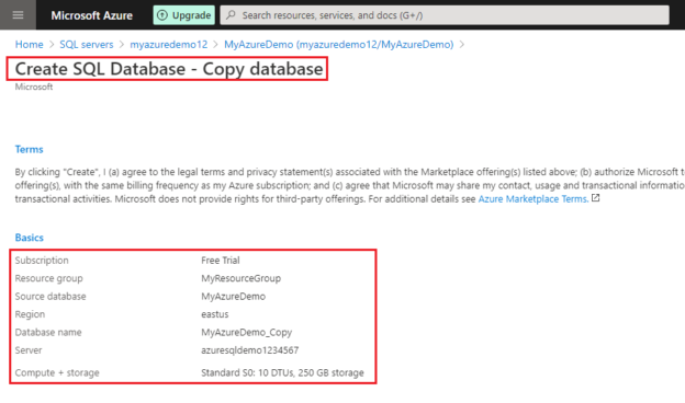 copy adventureworks database azure sql