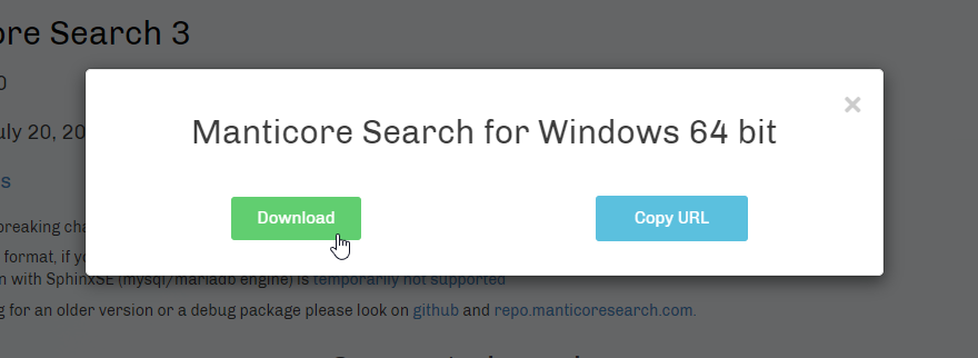 Download message box