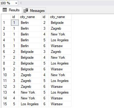 joining two tables using > operator