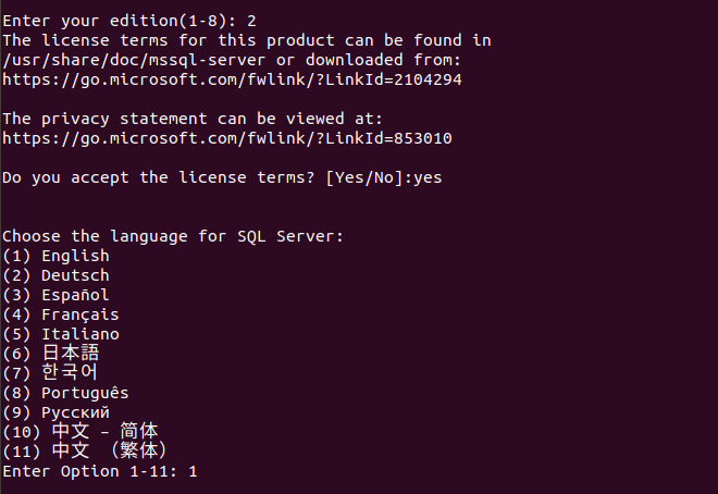 Accept the license terms 