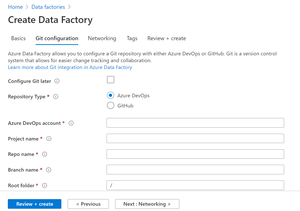 ADF GIT Configuration