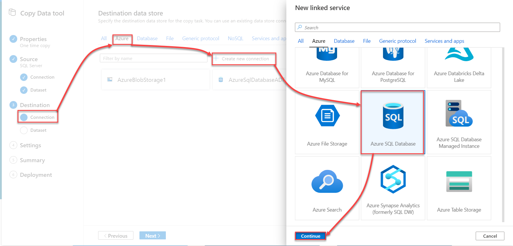 Copy data from On-premises data store to an Azure data store using Azure Data Factory