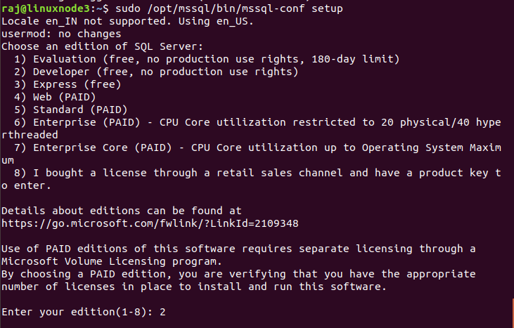 Edition of SQL Server