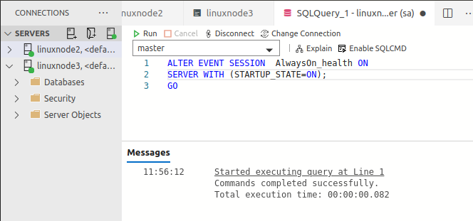 Enable the AlwaysOn_health extended event session