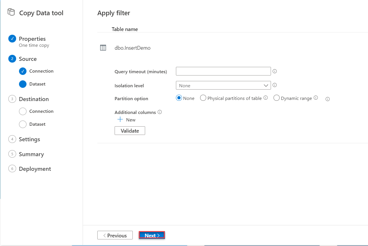 Filter the source data