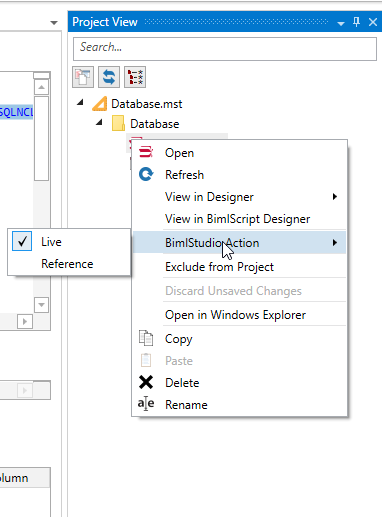 Switch Biml script to live mode
