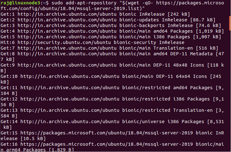 Register the 2019 Ubuntu repository