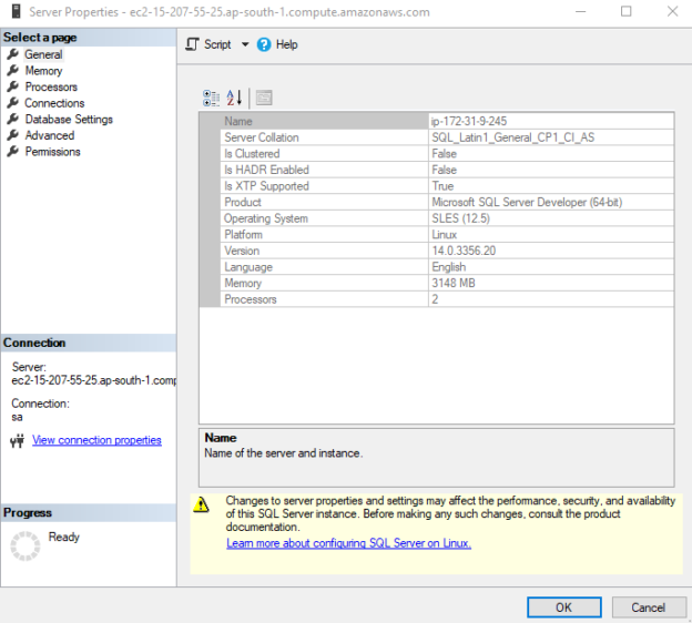 SUSE Linux using a remote SQL Server Management Studio