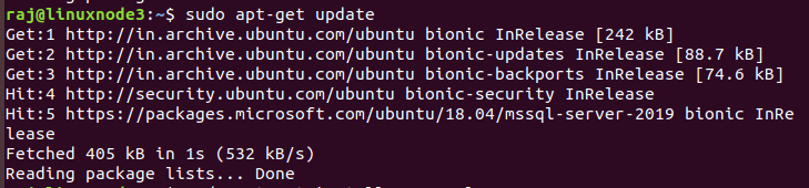 Update the package lists 