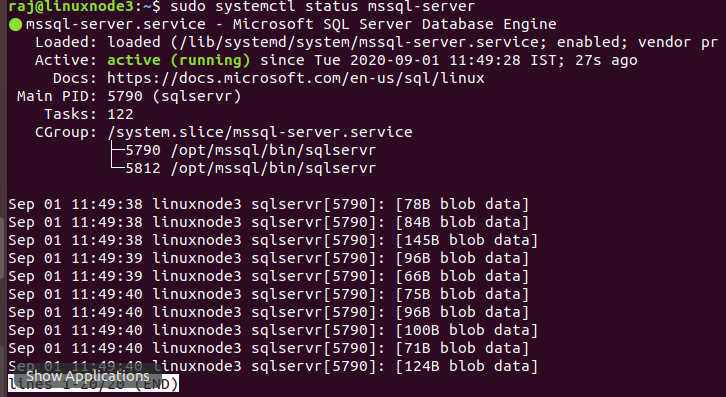 verify the SQL service status
