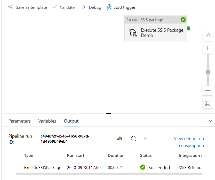 SSIS Package execution result