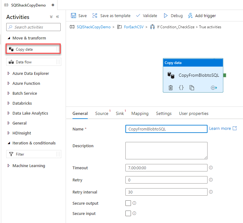 Copy Activity - general