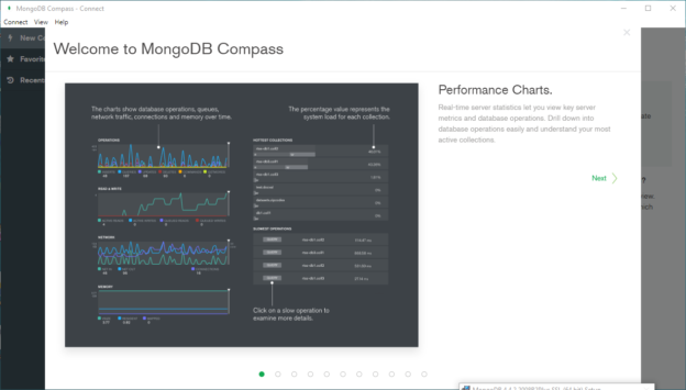 MongoDB Compass welcome screen